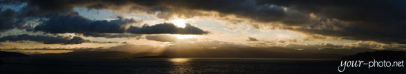 Panorama: Sonnenaufgang ber Wellington Harbour